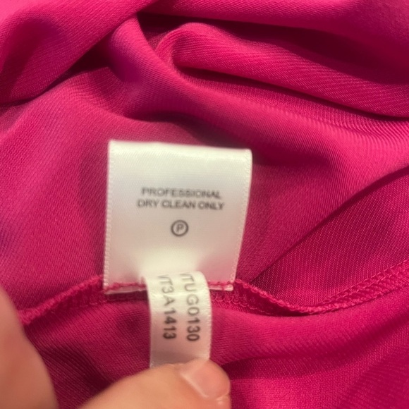 VICKY TIEL Bright Pink Midi Wrap Dress - Picture 6 of 6